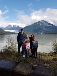 Wall family at Mendenhall Lake, Juneau, Alaska